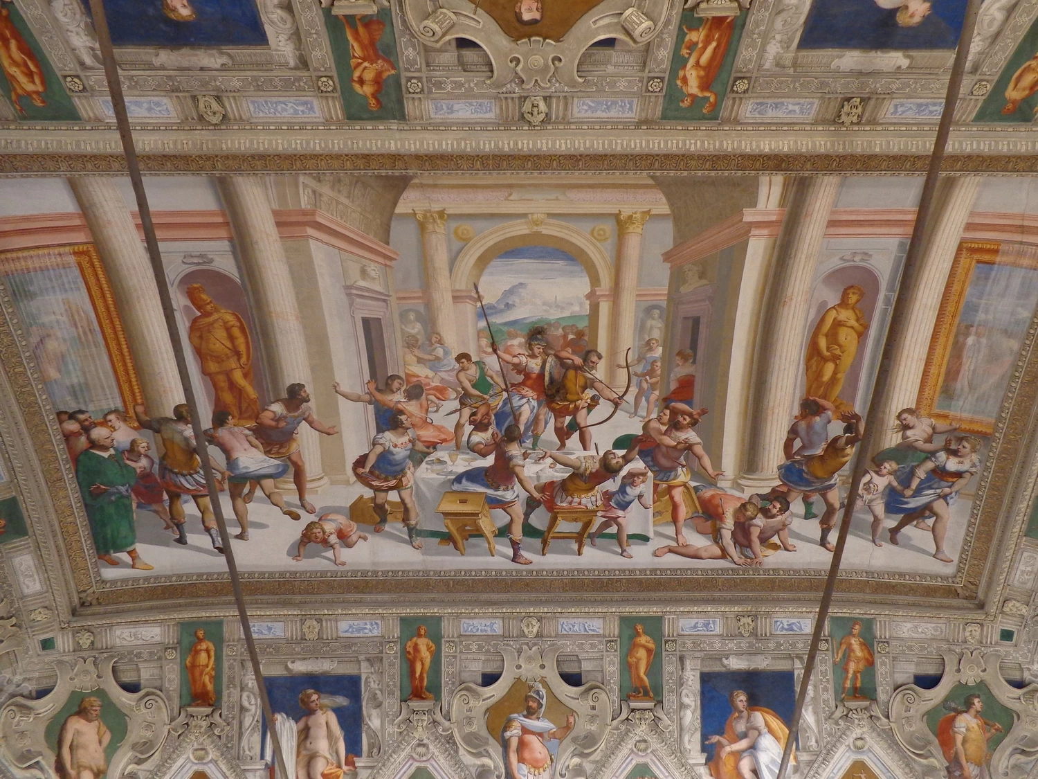 Palazzo Gerolamo Grimaldi, Genova - Ulisse saetta i Proci con l'aiuto di Minerva e di Telemaco 1